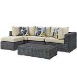 Summon 5 Piece Outdoor Patio Sunbrella� Sectional Set