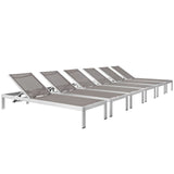 Shore Chaise Outdoor Patio Aluminum Set of 6