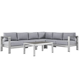 Shore 5 Piece Outdoor Patio Aluminum Sectional Sofa Set