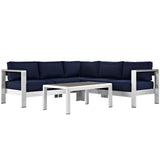 Shore 4 Piece Outdoor Patio Aluminum Sectional Sofa Set