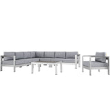 Shore 7 Piece Outdoor Patio Aluminum Sectional Sofa Set