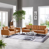 Loft Tufted Vegan Leather 3-Piece Furniture Set