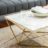 Vertex Gold Metal Stainless Steel Coffee Table