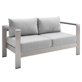 Shore Sunbrella� Fabric Aluminum Outdoor Patio Loveseat