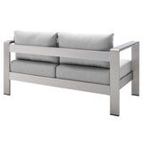 Shore Sunbrella� Fabric Aluminum Outdoor Patio Loveseat