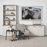 Medium Brown Wooden Console Table With Black Metal Frame And 3 Storage Drawers