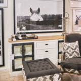 Brown Solid Wood Sideboard With 6 Drawers And 2 Cabinet Doors