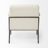 31" Off White And Brown Cotton Blend Arm Chair