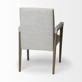 Cream Fabric Wrap With Brown Wood Frame Dining Chair