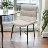 Grey Fabric Wrap With Brown Wooden Frame Dining Chair