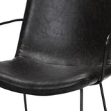 Set Of Two Black And Brown Upholstered Faux leather Side Chairs