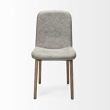 Set Of Two Gray And Brown Upholstered Fabric Side Chairs