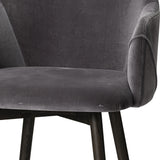 Set Of Two Gray And Brown Upholstered Fabric Side Chairs