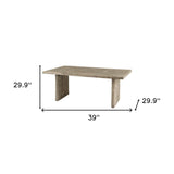 80X30 Rectangular Grey Solid Wood Top &amp; Base Dining Table