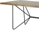 Natural Tapered Live Edge Top With Iron Base Dining Table