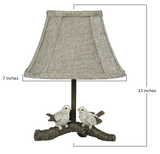 13" Brown Bedside Table Lamp With Tan Empire Shade