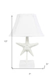 13" White Table Lamp With White Bell Shade