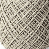 Tan Jute Cylindrical Pouf With Popcorn Stich