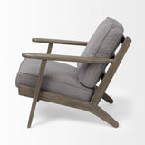 Flint Gray Fabric Accent Chair With Covered Wooden Frame