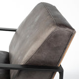 Flint Gray Fabric Accent Chair With Covered Wooden Frame