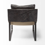 Black Leather Body Accent Chair With Metal Frame