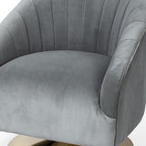 Black Leather Body Accent Chair With Metal Frame