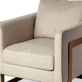 Gray Velet Covered Seat Accent Chair With Gold Swivel Base