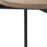 Black Metal And Natural Wood Hinged-Top Side Table