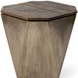 Set Of 2 White Marble And Iron Hexagonal Top Side Tables