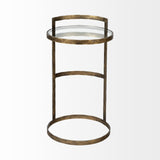 Round Glass Top Accent Table With Gold Metal Frame