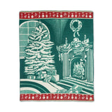 Ultra Soft Green Christmas Scene Handmade Queen Size Throw Blanket