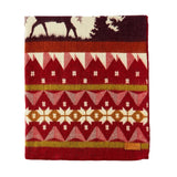 Ultra Soft Red Ski Mountain Handmade Queen Size Woven Blanket