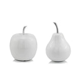 White Medium Apple Shaped Aluminum Accent Home Decor