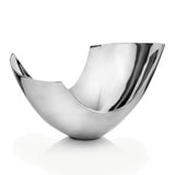 Silver Aluminum Abstract Tray Dish Centerpiece Bowl