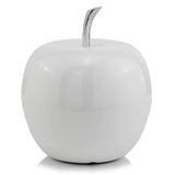 White Coated Mini Apple Shaped Aluminum Accent Home Decor