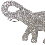 Silver And Faux Crystal Elephant Sculpture