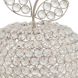 11" Silver and Clear Faux Crystal and Silver Decorative Apple Tabletop Sculpture