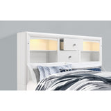 White Solid Wood Full Eight Drawers Bed