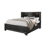 Solid Wood Queen Gray Eight Drawers Bed