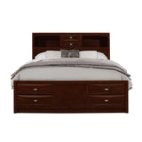 Solid Wood King Merlot Eight Drawers Bed