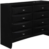 59" Black Solid Wood Eight Drawer Double Dresser