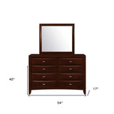 54" Cherry Solid Wood Eight Drawer Double Dresser