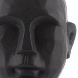 11" Matte Black Ceramic Bust Decorative Sculpture