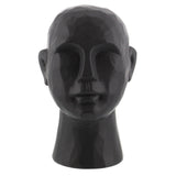 11" Matte Black Ceramic Bust Decorative Sculpture