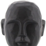 8" Matte Black Ceramic Bust Decorative Sculpture