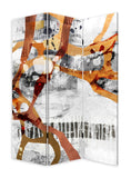 Contemporary Abstract Art Three Panel Room Divider Screen