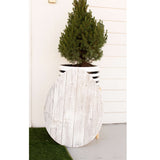 24" Rustic White Wash Wood Large Egg