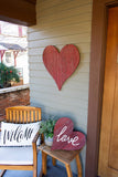 18" Rustic Farmhouse Gray Wooden Heart