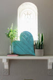 24" Rustic Farmhouse Turquoise Large Wooden Heart