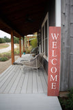 Rustic Red And White Front Porch Welcome Sign